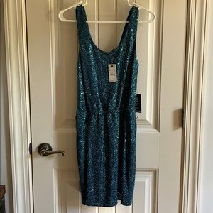 Express Teal Sequin Dress